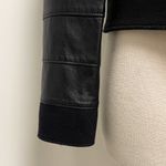 Tory Burch Black Leather Lila Jacket NWT 6 Zipper Closure Layer Seams Lined Photo 6