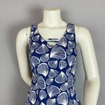 Handmade‎ Sheath Dress Blue Shell Print Sleeveless Unique V Photo 5
