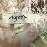 2000s Agora Shabby Chic Teal Cream Pink Patchwork Lace Floral Collared Tank Sz S Photo 2