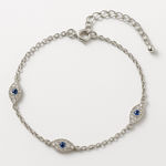 Rotnso Evil Eye Adjustable Anklet Silver Photo 0