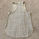 Lovestitch  Cream & Black Stripe High Neck Raw Hem Racerback Tank Top Photo 1