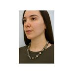 Artisan made glass leaves & hematite beaded necklace Green Photo 1