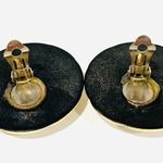 Vintage 80s Faux Jade/Silver Round Clip Photo 1