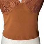 Cider  LACE V-NECK CAMI CROP TOP Photo 4