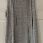 Chico's Chico’s Size 1 Gray White Striped CozySoft Blissful Knit Open Vest Medium Photo 0