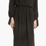 Vince  Silk Slit Back Shirtdress In Black Size Small Photo 0