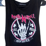 Rock Rose Couture Rock N Roll Black Graphic Tank Top Size Large Photo 0