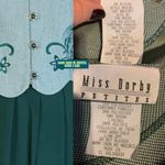 MISS DORBY VINTAGE 1990'S GREEN & WHITE ONE PIECE DRESS WITH TIE BACK BELT (6P) Photo 12