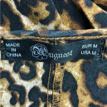 Huguest Leopard Ruffle Deep Drop Neckline Mini Dress with Belt Tie Brown Size M Photo 6