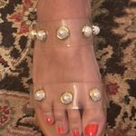 NWOT Never Worn Womens Size 9 Faux Pearled Sandals Photo 6