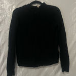 Evelyn Grace Black Cable Knit Zip Up Cashmere Sweater Size Medium Photo 0