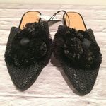 Black Flower Mules/Flats Size 6 Photo 0