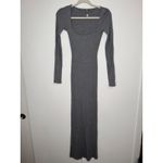 SKIMS  Grey Ribbed Long Sleeve Maxi Dress Photo 3