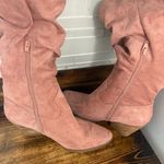 Cato Pink Faux Suede Heeled Boots Size 11 Wide Photo 4