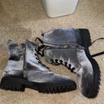 Grey Black Velvet Women's Boots Size 10 Photo 5
