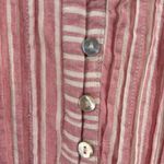 Casacabana muted red Pink Striped Mini Dress linen blend pin tuck m sleeveless White Size M Photo 6