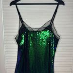 Allegra K Iridescent Sequin Lace Trim Tank Top Photo 7