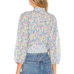 Love Shack Fancy Triste Crop Top Size Medium Rainbow Blast Floral Blouson Sleeves Photo 2