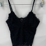 Aerie  Lace Crop Cami Top Women S Black Witchy Whimsigoth Preppy Vampire Goth Y2K Photo 0