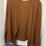 Soft Surroundings Women’s Open Front Cardigan Burnt Orange Size Medium Ribbed  Photo 0