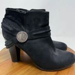 Miranda Lambert Black Suede‎ Leather Guitar Ankle Booties Women's Size 10M Photo 0