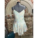 Cinema etolie negligee nightgown satin floral pink cream green swing skirt Size M Photo 5