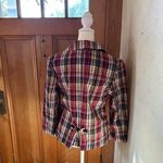 NWOT NorthStyle Multicolor Plaid Blazer Medium Red Photo 2