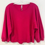 Anthropologie Arya Textured Boho Blouse Women's XS Pink Elastic Cuffs Comfy Photo 1
