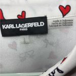Karl Lagerfeld  White Shirt with Black Script and Red Hearts kitty face bonjour Photo 1