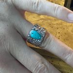Natural Nevada Turquoise Sterling Silver Ring Size 7 Blue Photo 3