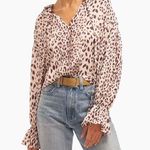 Equipment  Farah Cheetah Keyhole Blouse | NWT | Small Photo 0