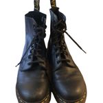 Dr. Martens Doc Martens Airwair Moto Combat Boot Sz. 8 Black Leather Lace Up #1460 8-Eye Photo 5