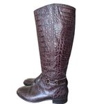 Talbots  Brown Leather Croc Embossed Riding Horse Bit Boots size 8.5 Photo 7