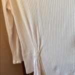 Vera Wang Simply Vera  White Ribbed Long Sleeve Top medium Photo 1