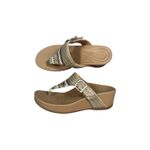 Aetrex  Kate Orthotic Wedge Sandal Flip Flops Multi Woven Boho Buckle 6-6.5 Photo 2