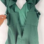 Lulus Divine Darling Hunter Green Ruffled V-Neck Skater Dress NWT Size XS Photo 11