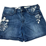 Pilcro  Slim‎ Boyfriend Jean Shorts Size 32 Waist Embroidered Boho 6" Inseam Photo 0