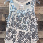 ASTR  Peach & Silver Sequin Tank Top Photo 0