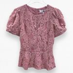 Adelyn Rae Blouse Dawn Pink Lace Peplum Size Small New With Tags Photo 9