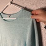 Pure J Jill Aqua Blue Linen Blend Asymmetrical Crochet Hem Tunic Top Size XL Photo 3