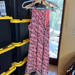 Anthropologie  Tulle Pink Brown Abstract Floral Sleeveless Mini Dress Sz Medium Photo 7