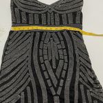 Women's Glow Embellished Rhinestones Sheath Dress Black 14 LBD Sparkle Formal Silver Photo 7