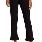 n:philanthropy Revolve  Black Medium Talker Pants Ribbed Cropped Ruffle Hem NWT Photo 0
