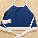 Urban Outfitters UO Blue Halter Neck Tie-Back Crop Top Photo 3