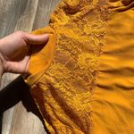 yellow long sleeve floral lace top Photo 2