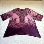 Catherines Velvet Asymmetric Top 3X WP Purple Paisley Whimsigoth Rhinestone Size undefined Photo 8