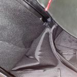 ZARA Faux Leather Strapless Black and Red Mini Dress(Size Large) Photo 6