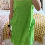 Coco + Jaimeson Lime Green Terry Cloth Mini Dress With Cut Out Sides  Photo 0