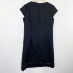 Black Short Sleeve Ruffle Sheath Dress Women Size 10 Career Office Funeral Photo 5