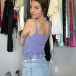 ZARA Lilac Knit Lace Trim Cami Top Size M Photo 1